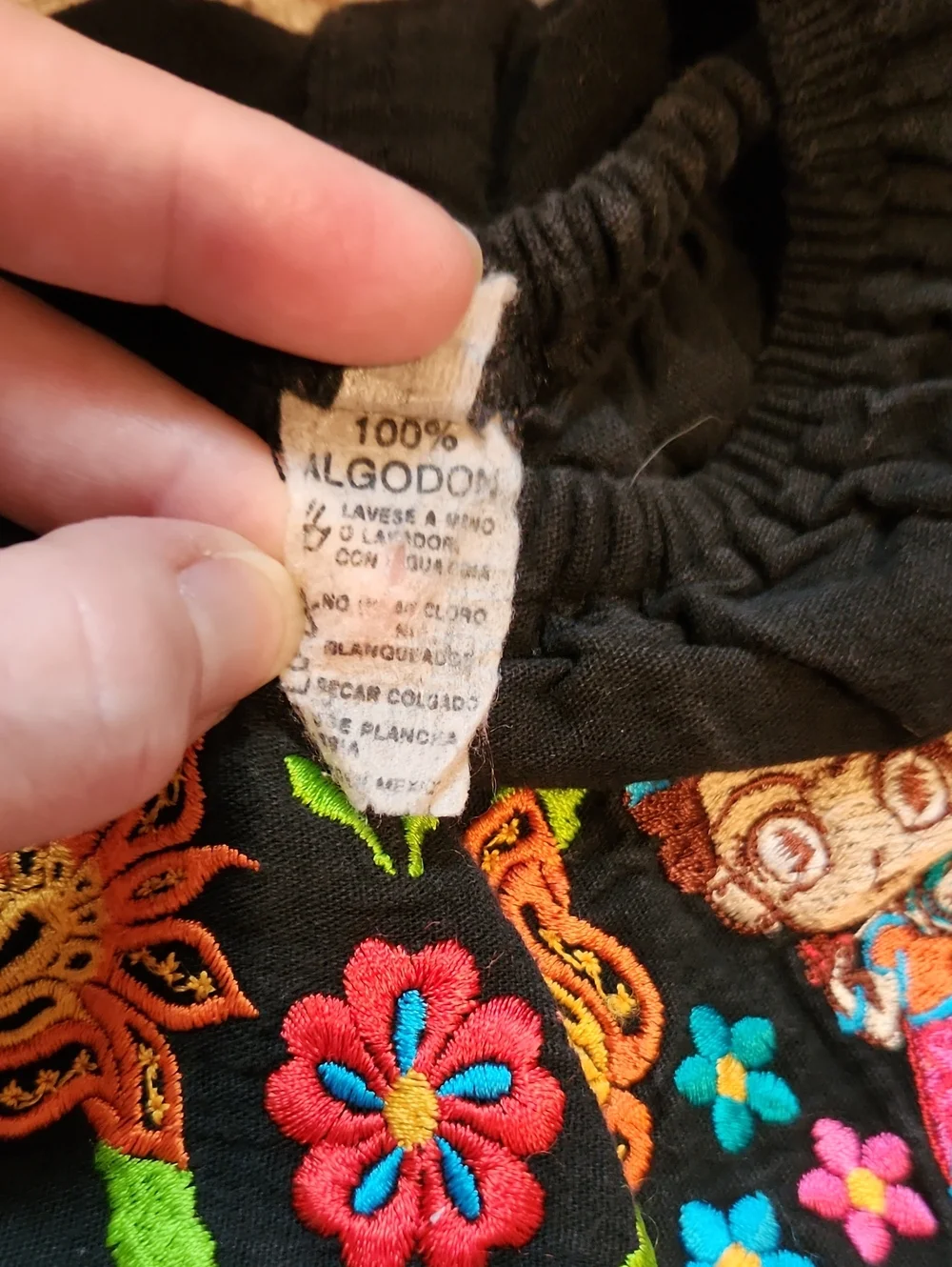 Girls Black Embroidered Cotton Dress
